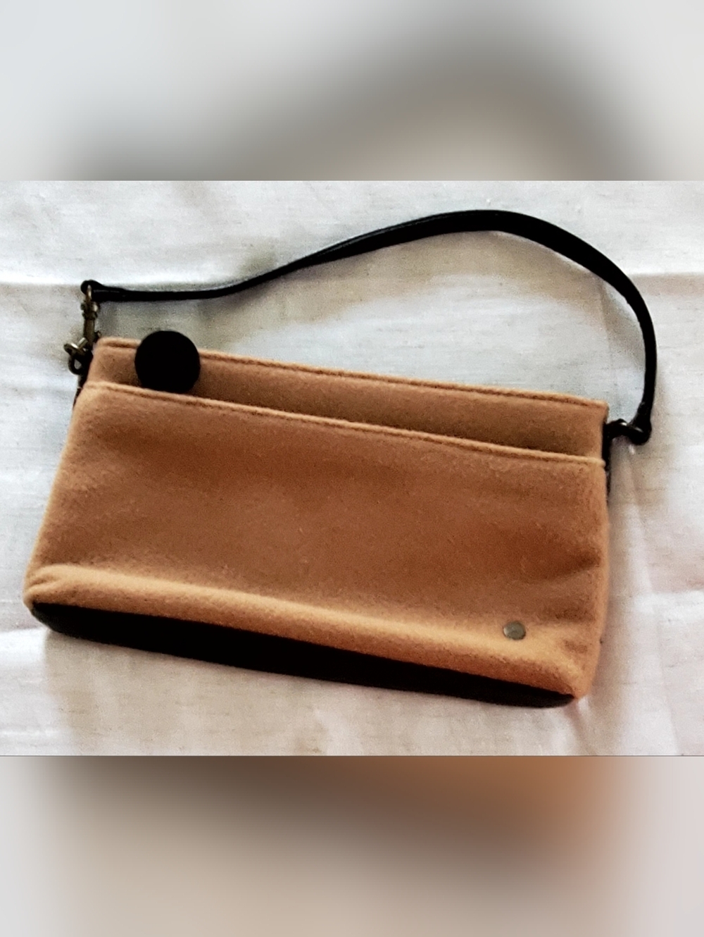 Tan Wristlet Clutch By Anne Bowen